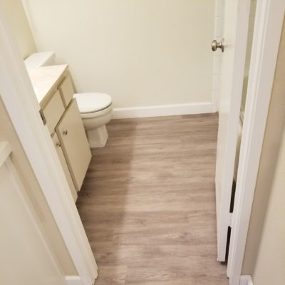 San Jose, Condo: Install 950 square feet LVT waterproof (luxury vinyl tile) flooring throughout living space, including pictured bathroom.   