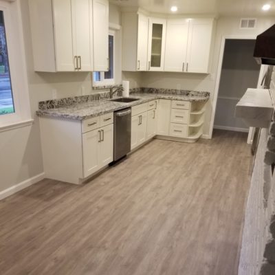 Sales & Wood Flooring Installation: Waterproof luxury vinyl tile                                                                       (LVT) installed  in Mountain View  kitchen dinette, 285 square feet. 
