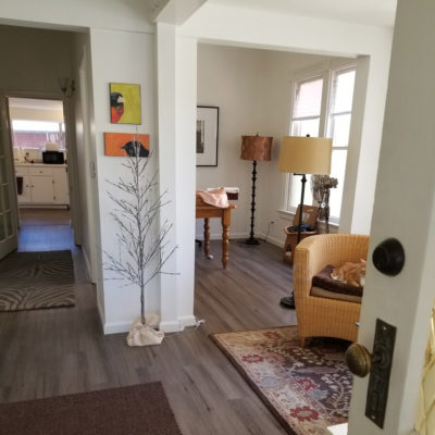 Palo Alto, office/home: hallway, dinning room. Install  water-proof  LVT (luxury vinyl tile)  strip  flooring over       existing  hardwood flooring. 450 square feet. 